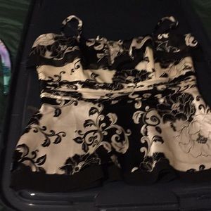 Black and white Lucier with spaghetti straps